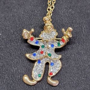 Vintage "dancing" clown pin/brooch